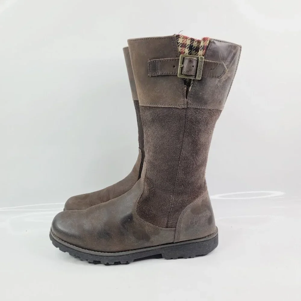 Timberland Girl's Brown Earthkeepers Leather Mid-Calf Winter Boots Size 6.5